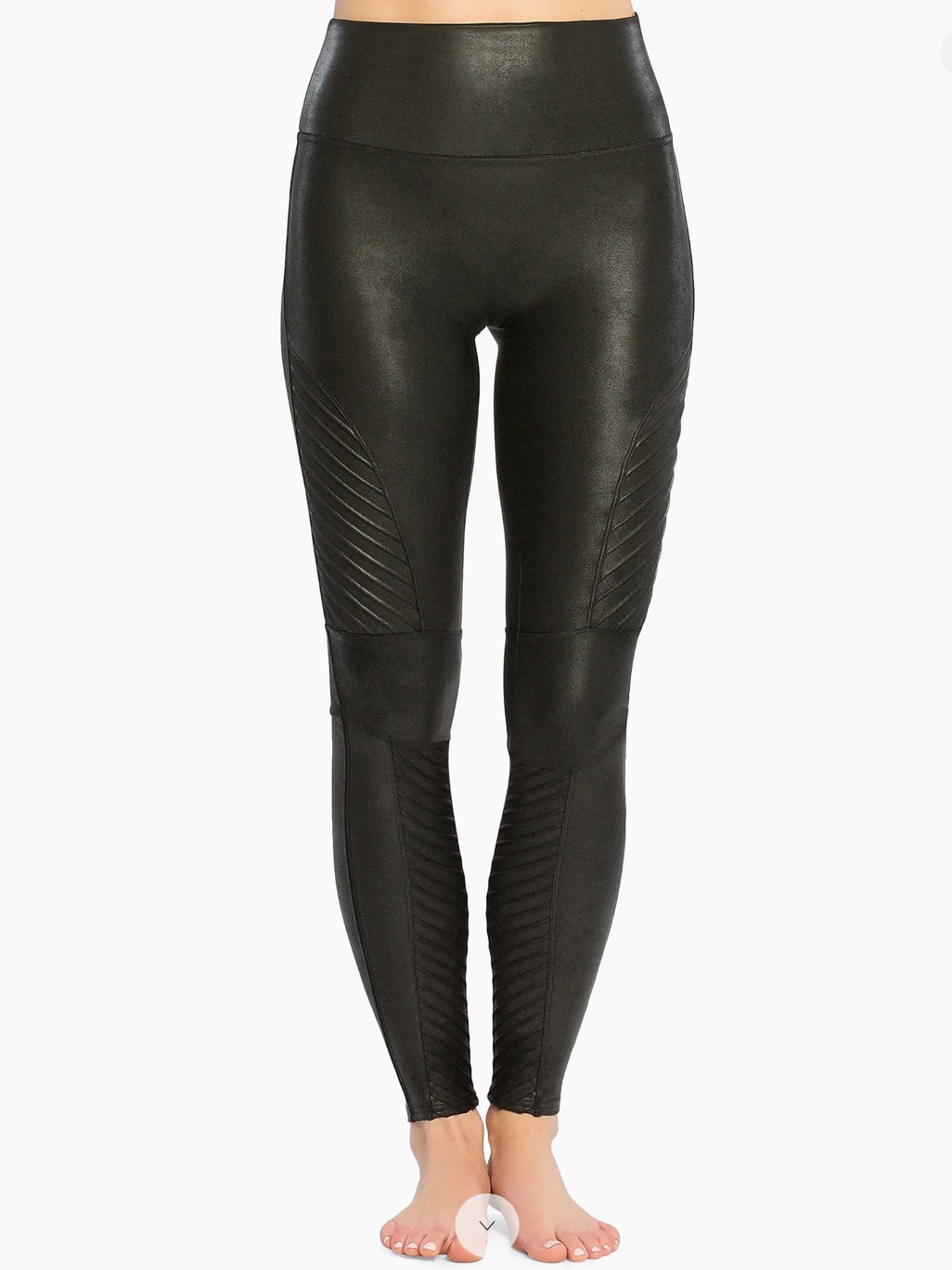 Spanx Moto Black Faux Leather Leggings Size Medium